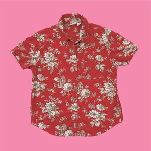 Vintage AOP Floral Short Sleeve Button Down Medium